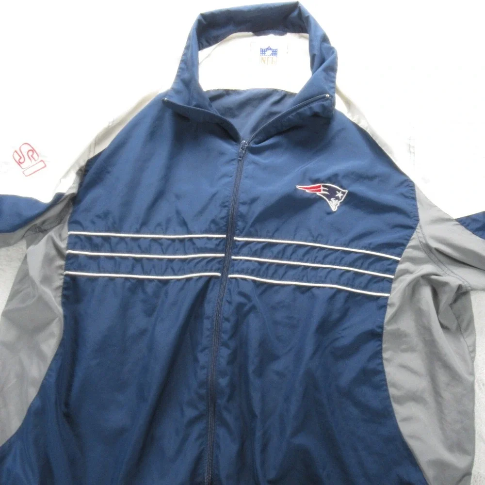 New England Patriots Jacket Men XXL NFL GIII Blue Colorblock Full Zip Football